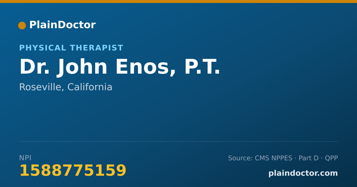Shareable card for John Enos, P.T. - Physical Therapist, Roseville, CA