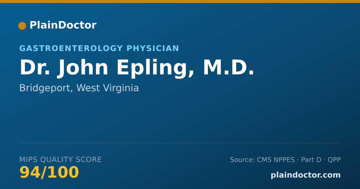 Shareable card for John Epling, M.D. - Gastroenterology Physician, Bridgeport, WV