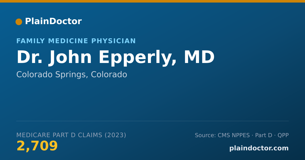 Shareable card for John Epperly, MD - Family Medicine Physician, Colorado Springs, CO