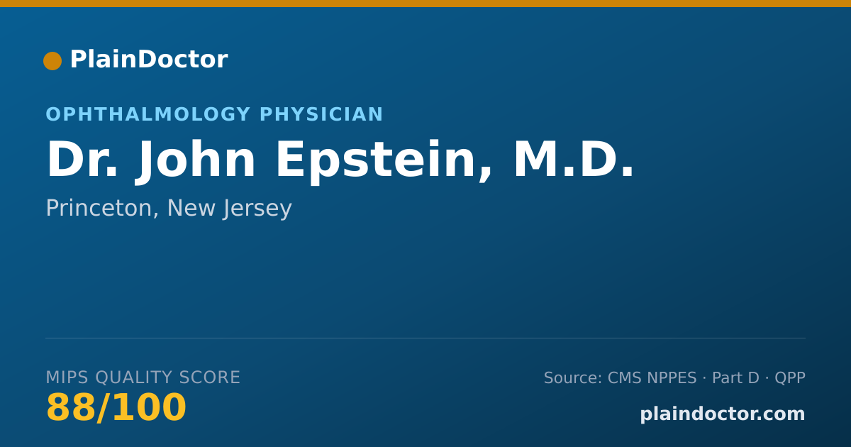 Shareable card for John Epstein, M.D. - Ophthalmology Physician, Princeton, NJ