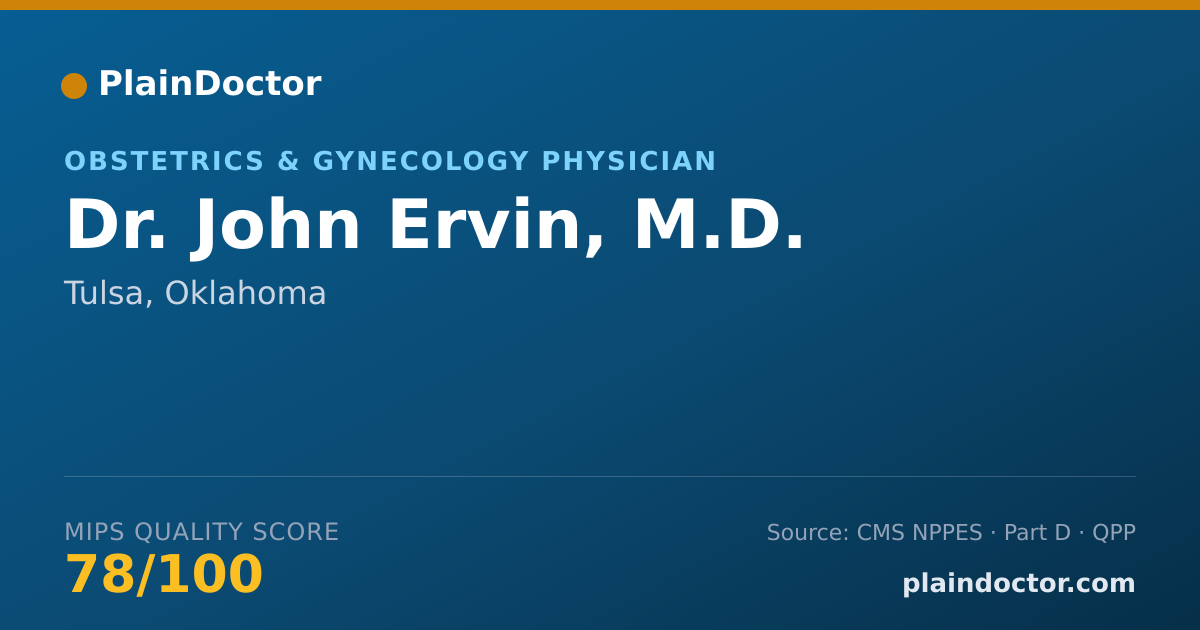 Shareable card for John Ervin, M.D. - Obstetrics & Gynecology Physician, Tulsa, OK