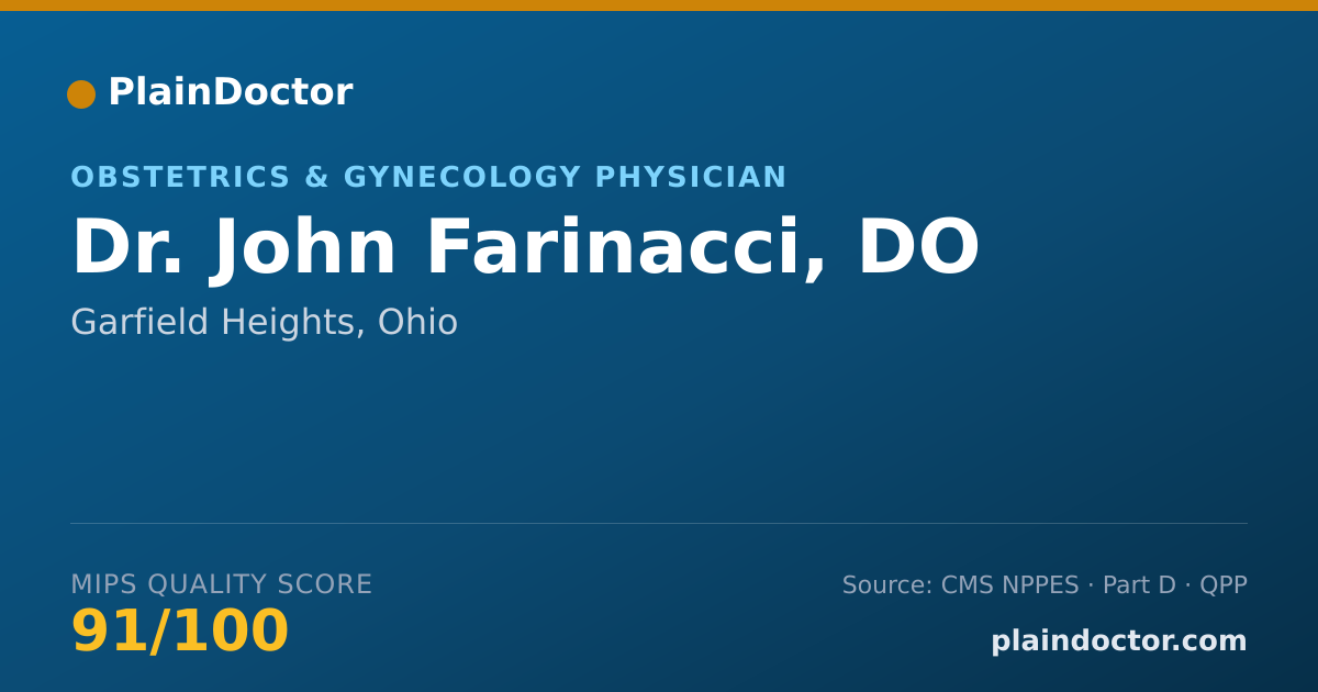 Shareable card for John Farinacci, DO - Obstetrics & Gynecology Physician, Garfield Heights, OH