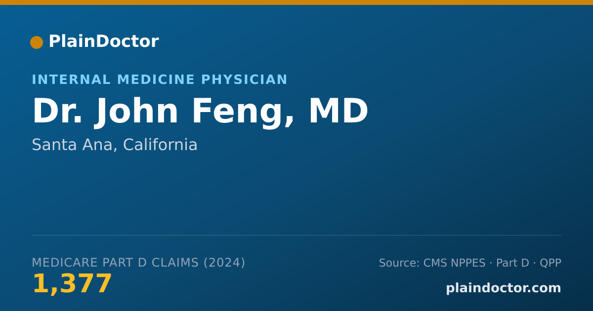 Shareable card for John Feng, MD - Internal Medicine Physician, Santa Ana, CA