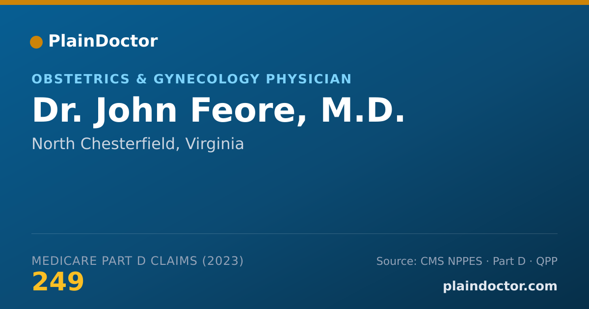 Shareable card for John Feore, M.D. - Obstetrics & Gynecology Physician, North Chesterfield, VA