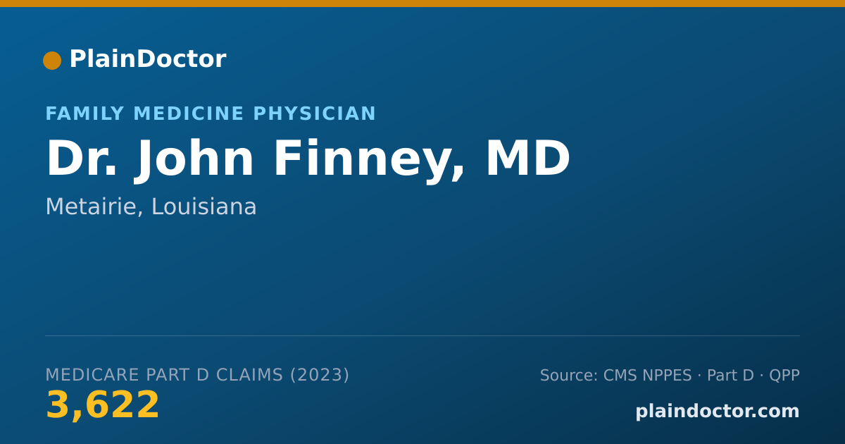Shareable card for John Finney, MD - Family Medicine Physician, Metairie, LA