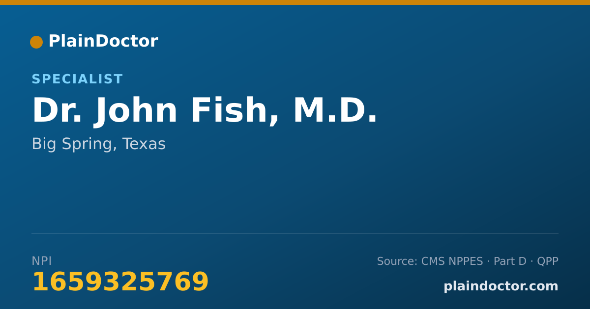Shareable card for John Fish, M.D. - Specialist, Big Spring, TX