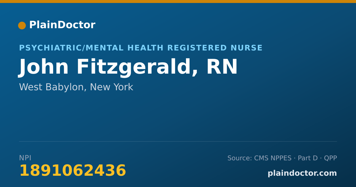 Shareable card for John Fitzgerald, RN - Psychiatric/Mental Health Registered Nurse, West Babylon, NY