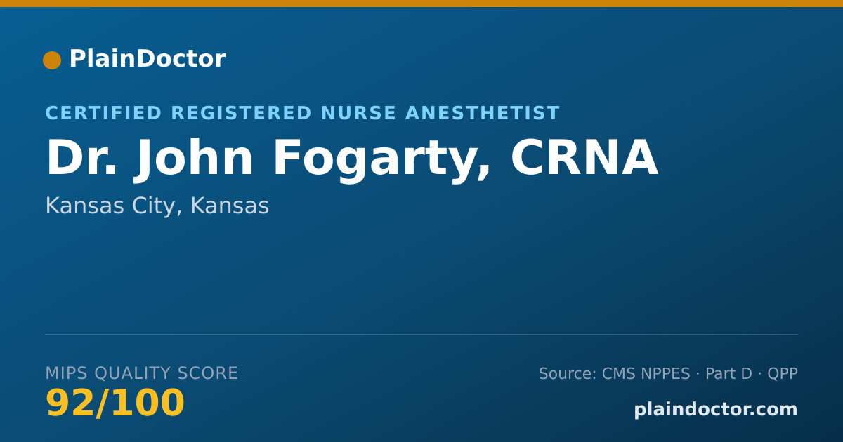 Shareable card for John Fogarty, CRNA - Certified Registered Nurse Anesthetist, Kansas City, KS