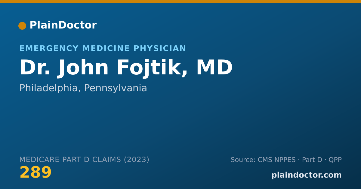Shareable card for John Fojtik, MD - Emergency Medicine Physician, Philadelphia, PA