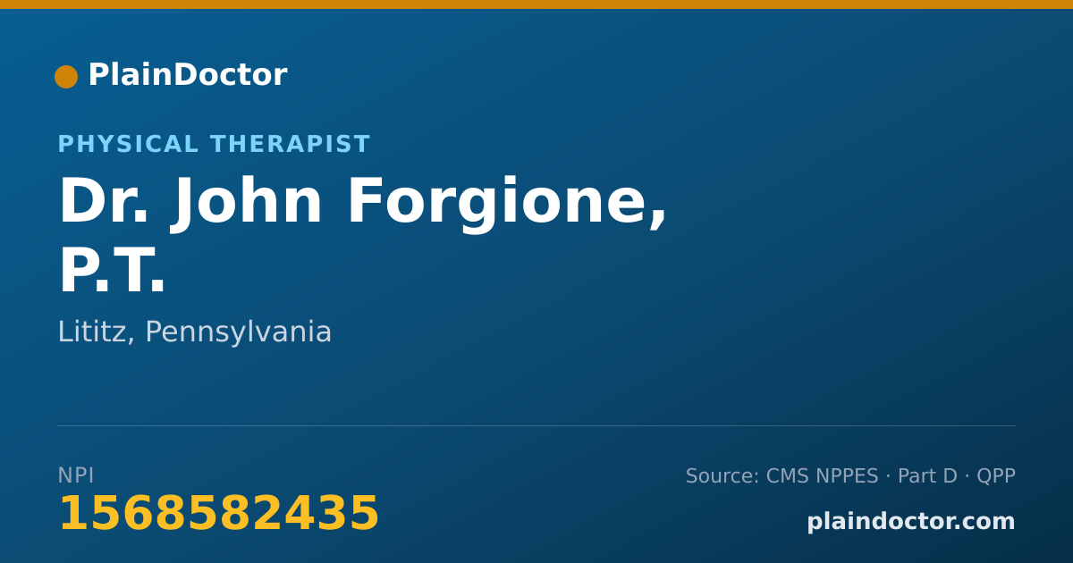 Shareable card for John Forgione, P.T. - Physical Therapist, Lititz, PA