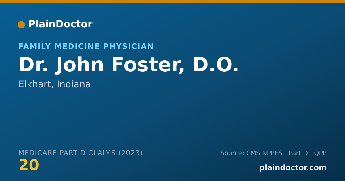 Shareable card for John Foster, D.O. - Family Medicine Physician, Elkhart, IN