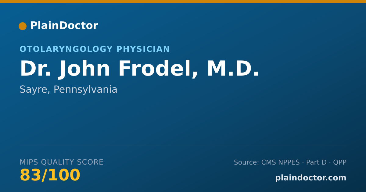 Shareable card for John Frodel, M.D. - Otolaryngology Physician, Sayre, PA