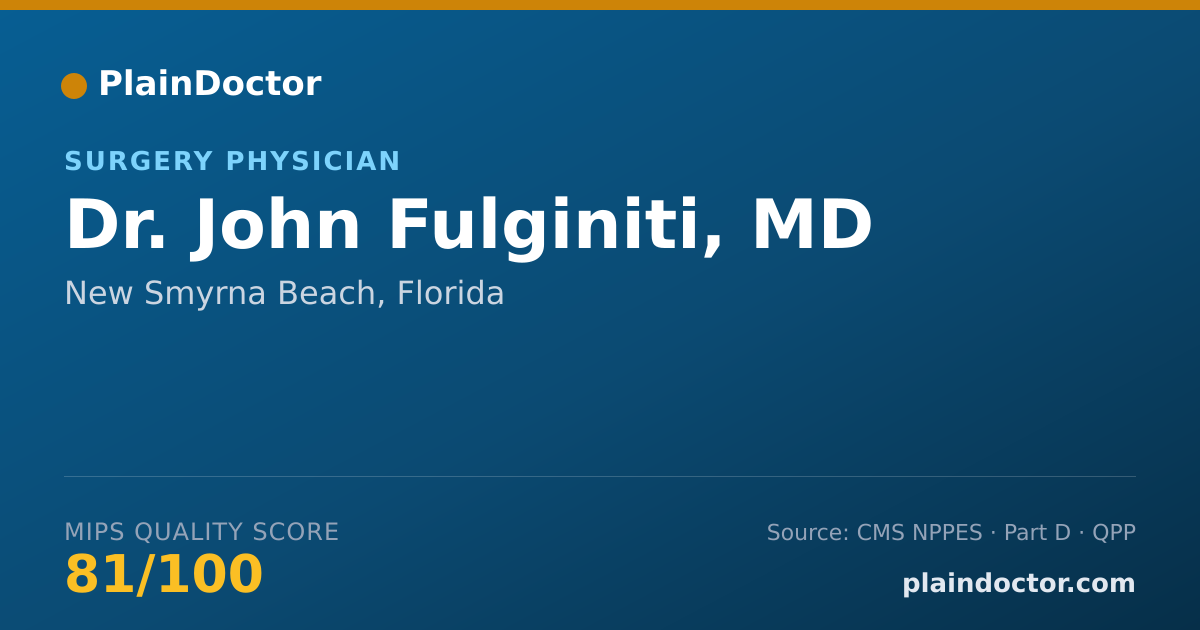 Shareable card for John Fulginiti, MD - Surgery Physician, New Smyrna Beach, FL