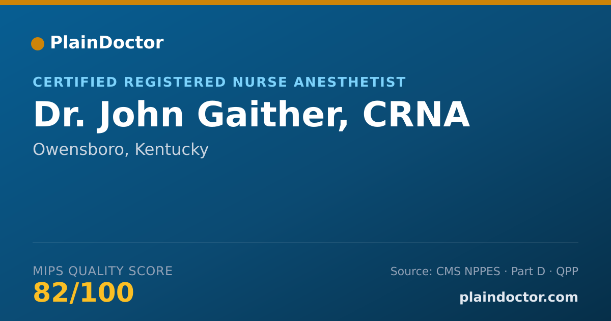 Shareable card for John Gaither, CRNA - Certified Registered Nurse Anesthetist, Owensboro, KY