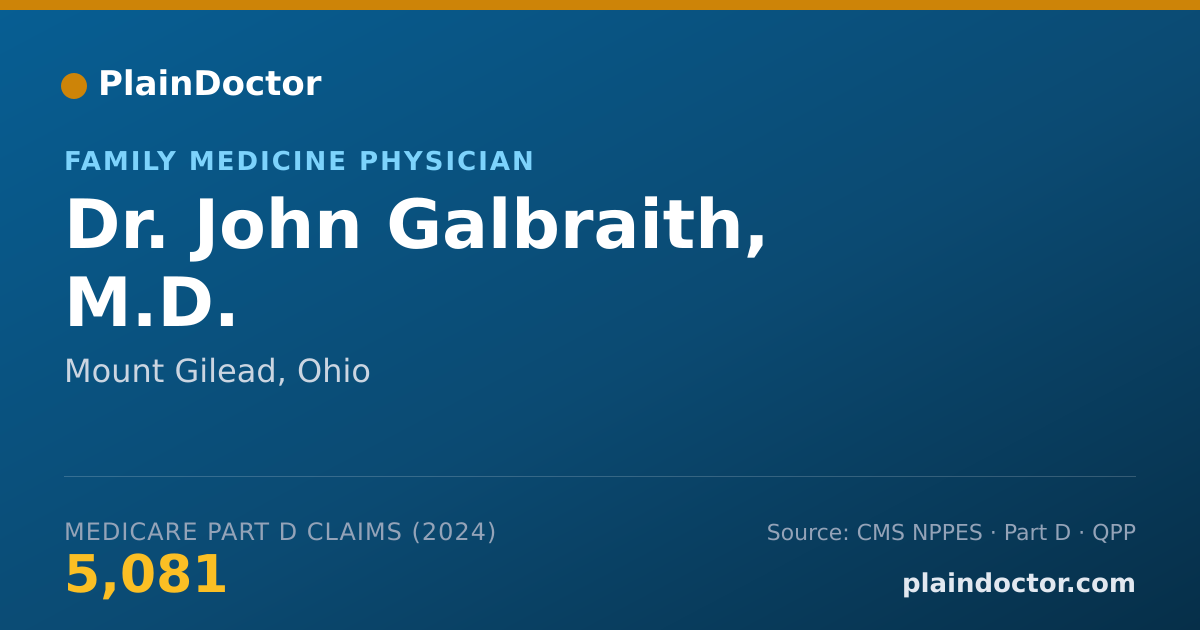 Shareable card for John Galbraith, M.D. - Family Medicine Physician, Mount Gilead, OH