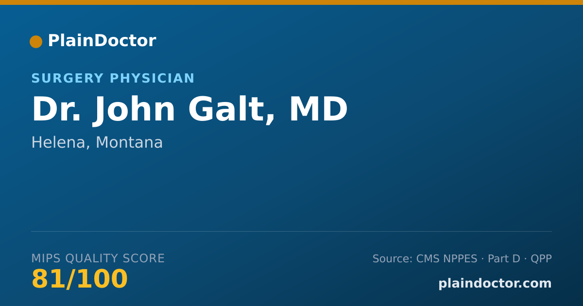 Shareable card for John Galt, MD - Surgery Physician, Helena, MT