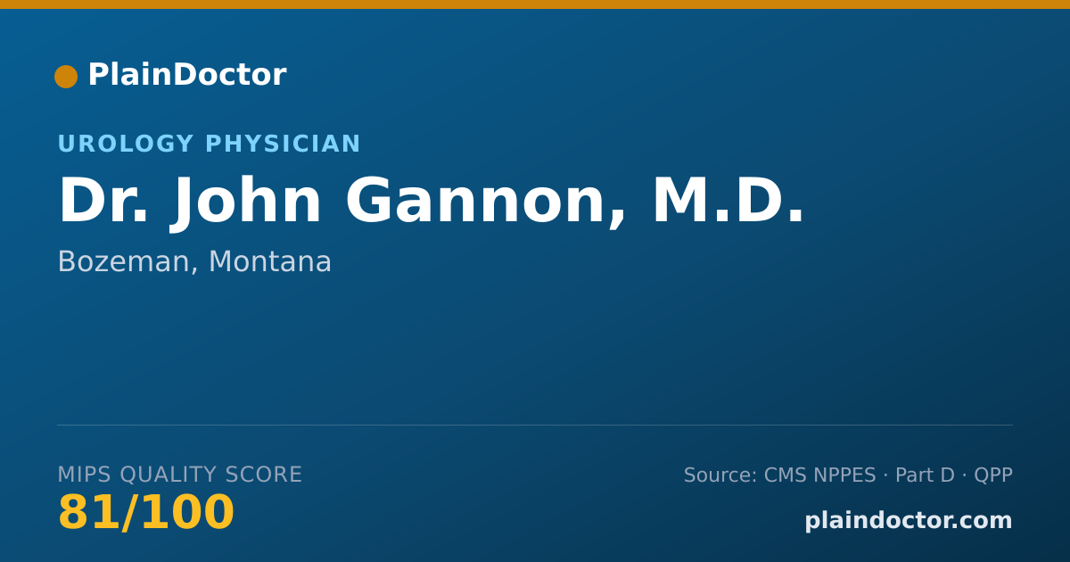 Shareable card for John Gannon, M.D. - Urology Physician, Bozeman, MT