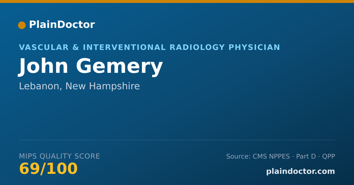 Shareable card for John Gemery - Vascular & Interventional Radiology Physician, Lebanon, NH