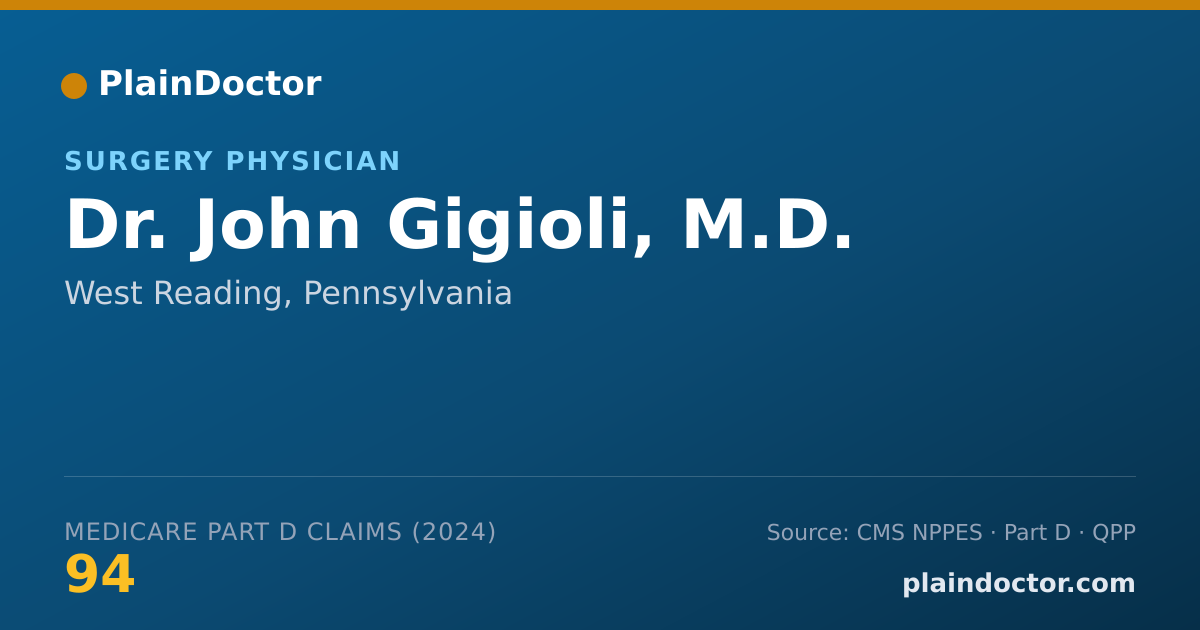 Shareable card for John Gigioli, M.D. - Surgery Physician, West Reading, PA