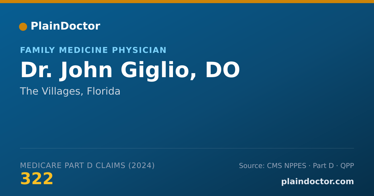 Shareable card for John Giglio, DO - Family Medicine Physician, The Villages, FL