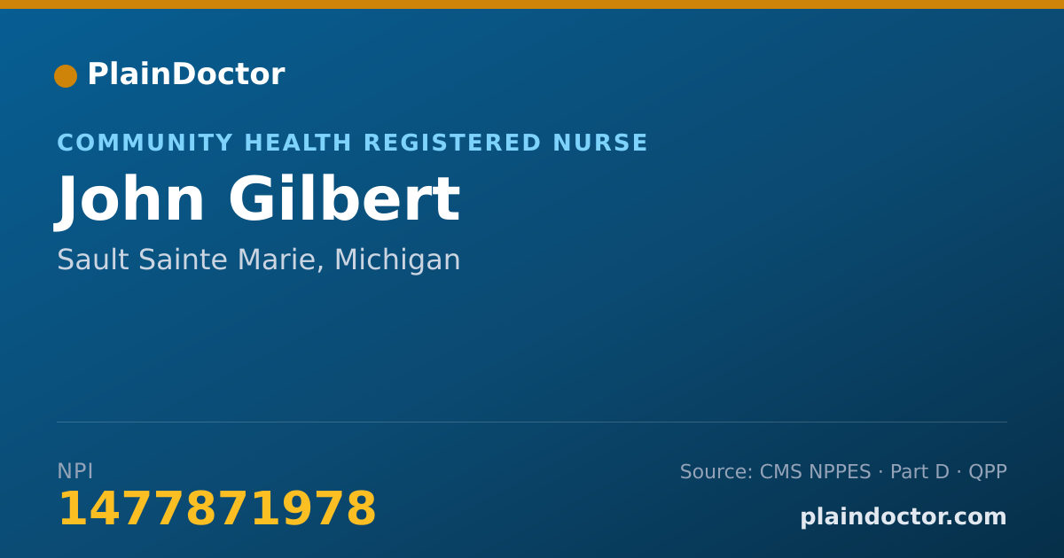 Shareable card for John Gilbert - Community Health Registered Nurse, Sault Sainte Marie, MI