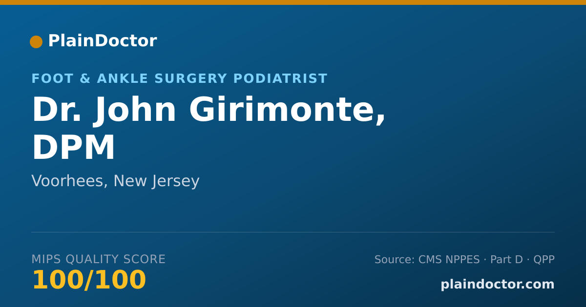 Shareable card for John Girimonte, DPM - Podiatrist, Voorhees, NJ