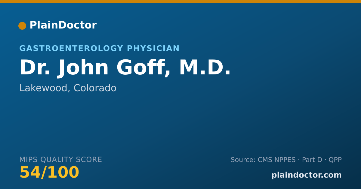 Shareable card for John Goff, M.D. - Gastroenterology Physician, Lakewood, CO