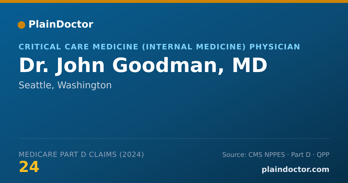 Shareable card for John Goodman, MD - Critical Care Medicine (Internal Medicine) Physician, Seattle, WA