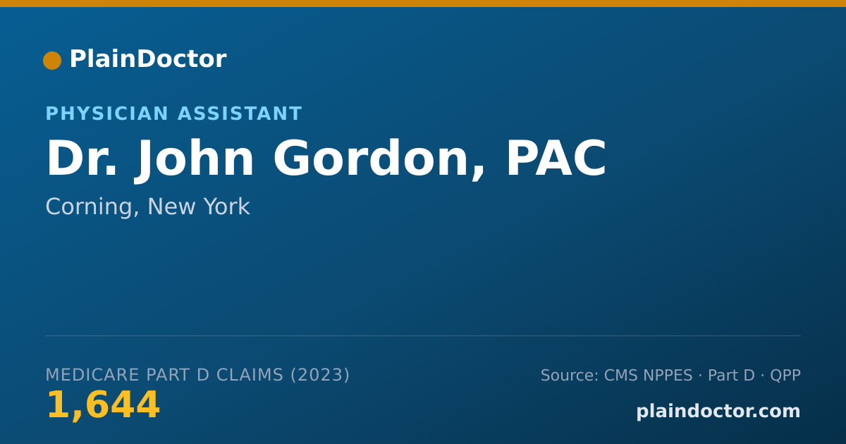 Shareable card for John Gordon, PAC - Physician Assistant, Corning, NY