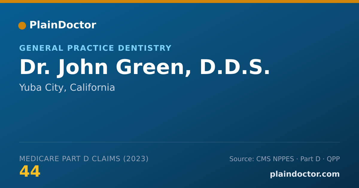 Shareable card for John Green, D.D.S. - General Practice Dentistry, Yuba City, CA