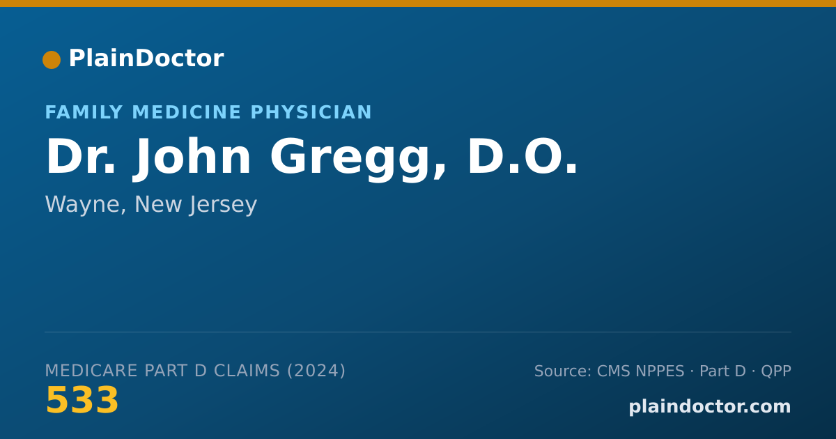 Shareable card for John Gregg, D.O. - Family Medicine Physician, Wayne, NJ