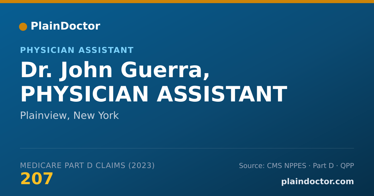 Shareable card for John Guerra, PHYSICIAN ASSISTANT - Physician Assistant, Plainview, NY