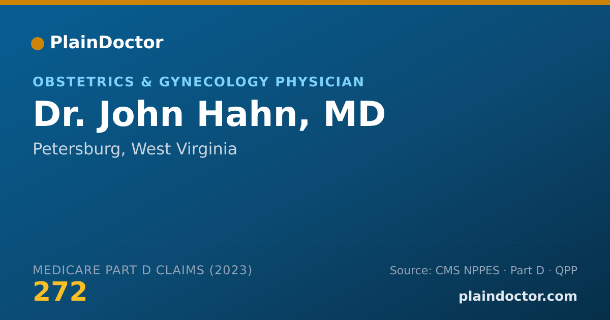 Shareable card for John Hahn, MD - Obstetrics & Gynecology Physician, Petersburg, WV