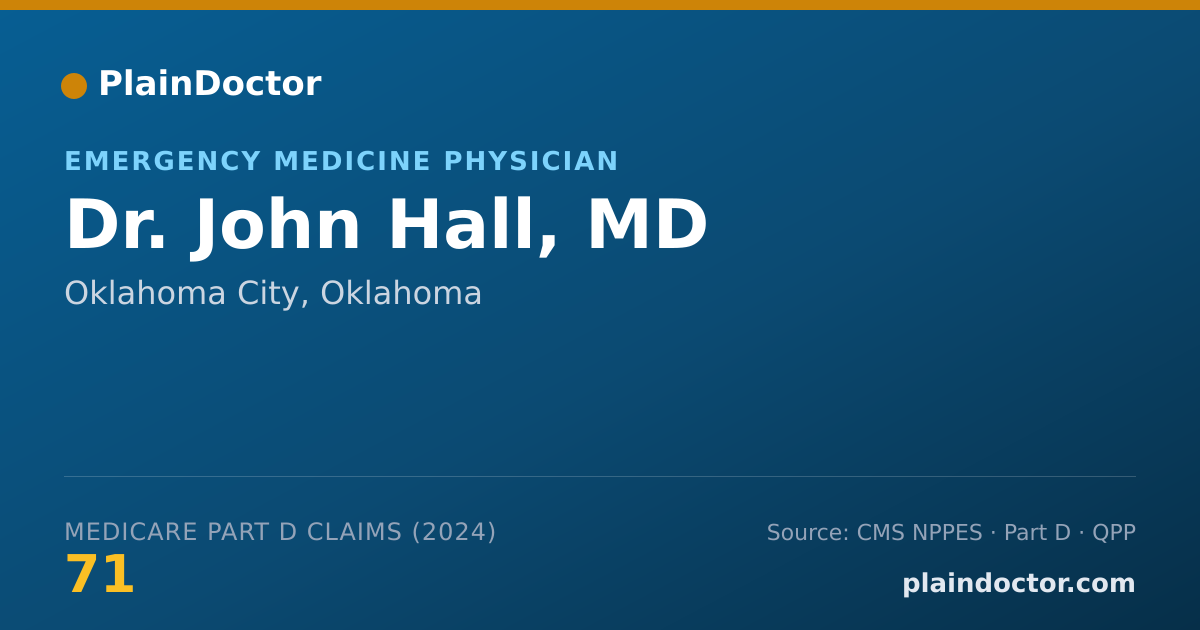 Shareable card for John Hall, MD - Emergency Medicine Physician, Oklahoma City, OK