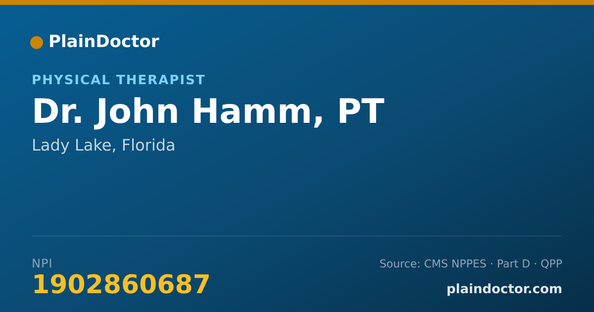 Shareable card for John Hamm, PT - Physical Therapist, Lady Lake, FL