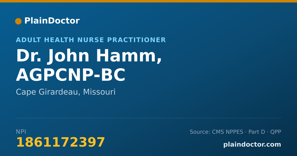 Shareable card for John Hamm, AGPCNP-BC - Adult Health Nurse Practitioner, Cape Girardeau, MO