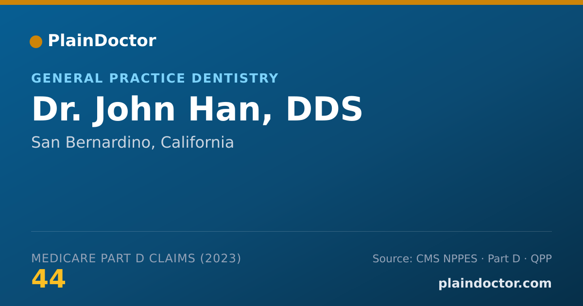 Shareable card for John Han, DDS - General Practice Dentistry, San Bernardino, CA