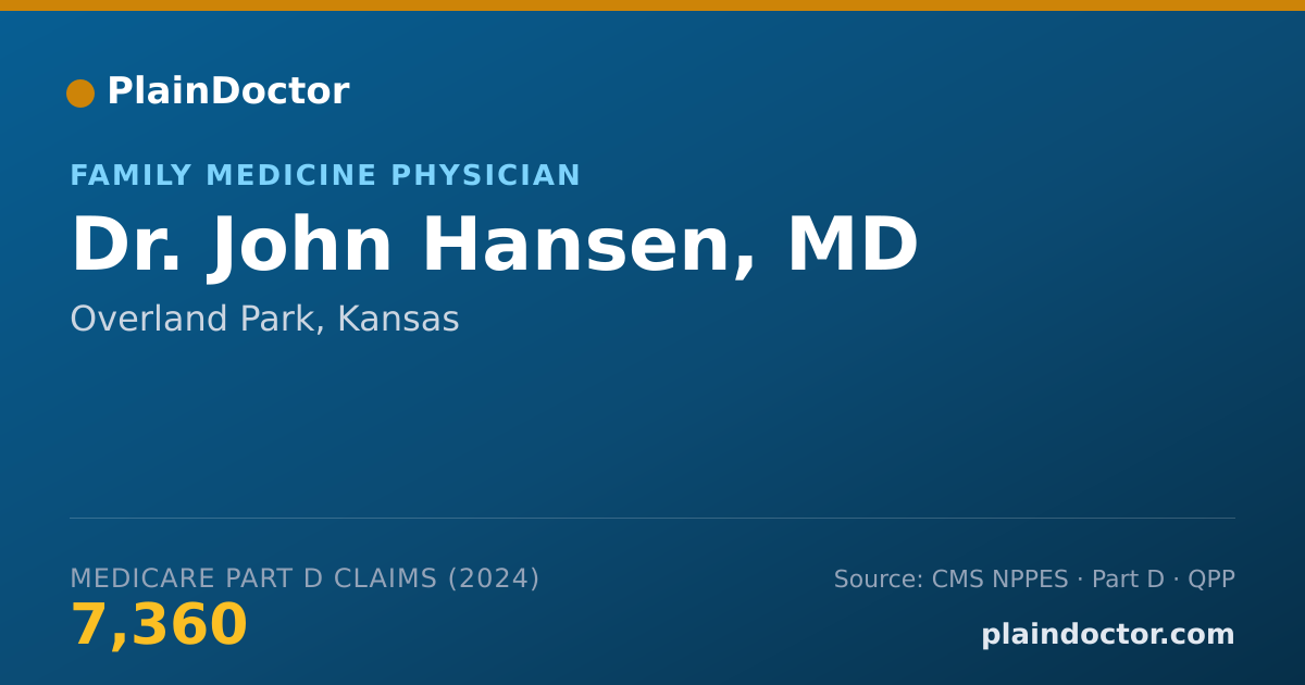 Shareable card for John Hansen, MD - Family Medicine Physician, Overland Park, KS