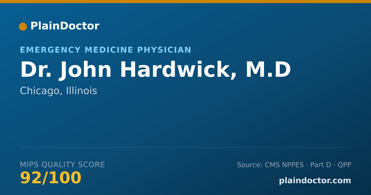 Shareable card for John Hardwick, M.D - Emergency Medicine Physician, Chicago, IL