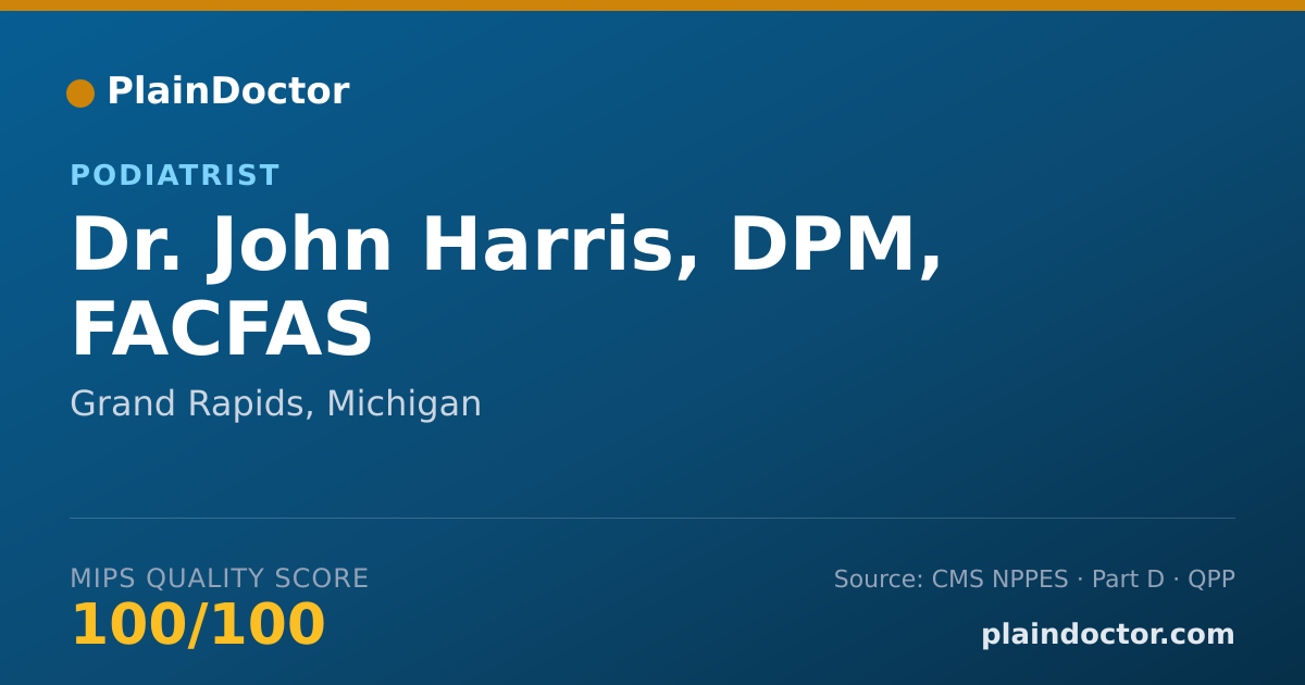 Shareable card for John Harris, DPM, FACFAS - Podiatrist, Grand Rapids, MI