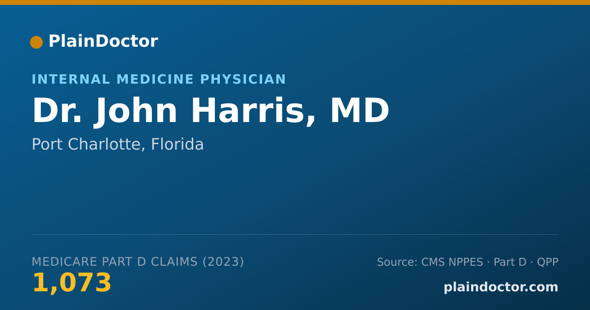 Shareable card for John Harris, MD - Internal Medicine Physician, Port Charlotte, FL