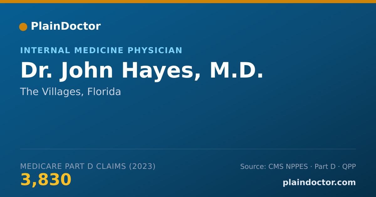Shareable card for John Hayes, M.D. - Internal Medicine Physician, The Villages, FL