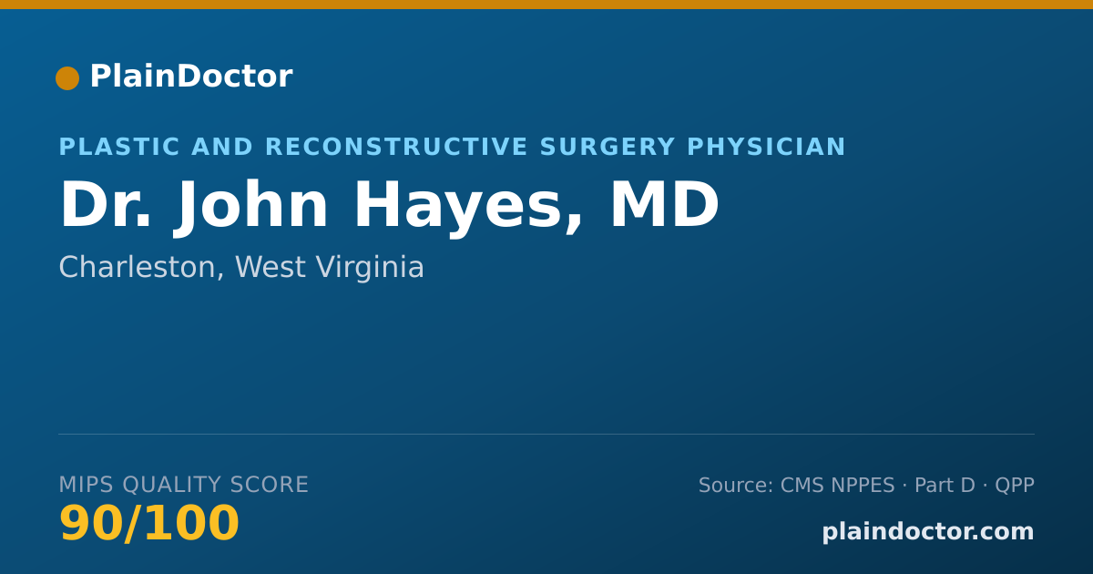Shareable card for John Hayes, MD - Plastic and Reconstructive Surgery Physician, Charleston, WV