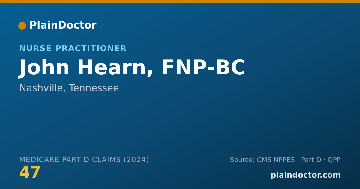 Shareable card for John Hearn, FNP-BC - Family Nurse Practitioner, Nashville, TN
