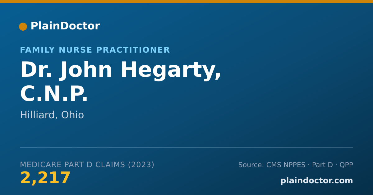 Shareable card for John Hegarty, C.N.P. - Family Nurse Practitioner, Hilliard, OH