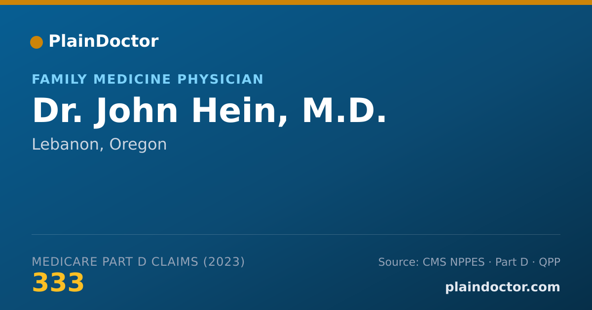 Shareable card for John Hein, M.D. - Family Medicine Physician, Lebanon, OR