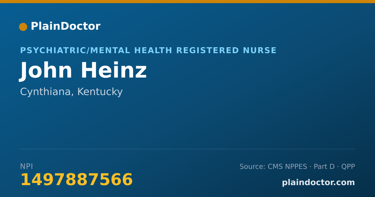 Shareable card for John Heinz - Psychiatric/Mental Health Registered Nurse, Cynthiana, KY