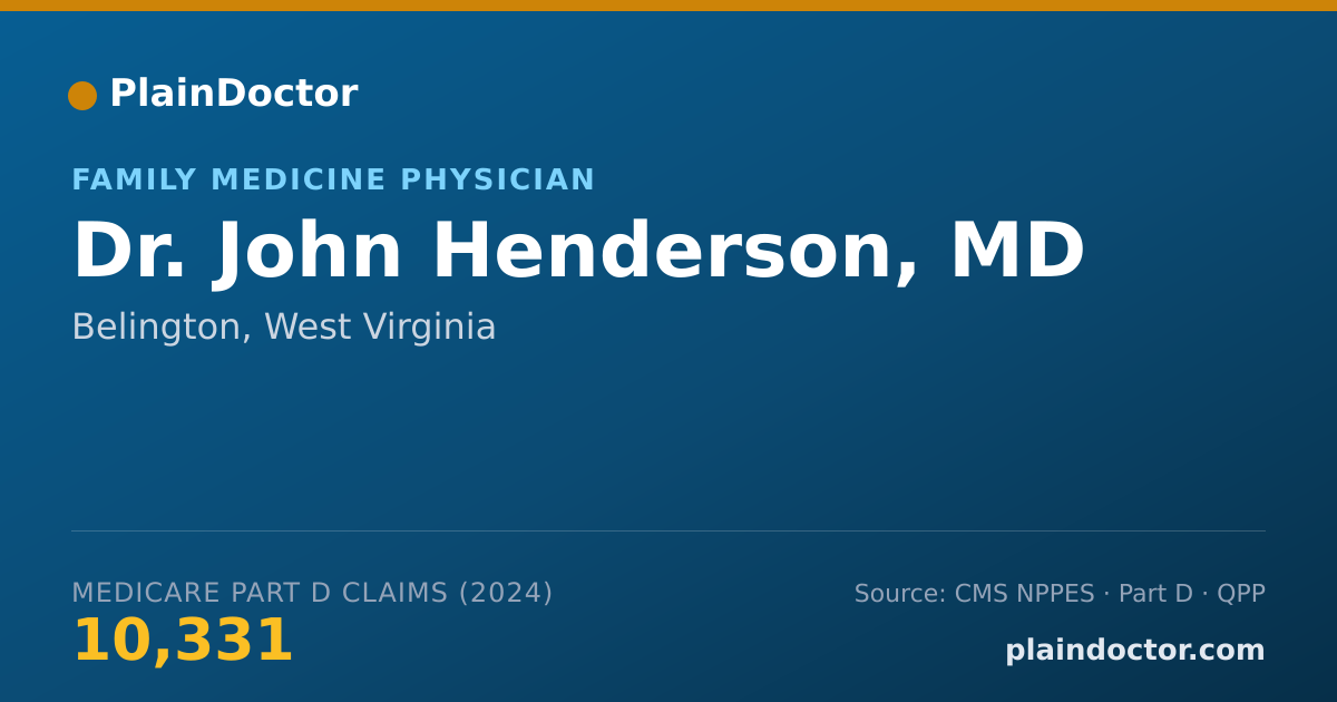 Shareable card for John Henderson, MD - Family Medicine Physician, Belington, WV