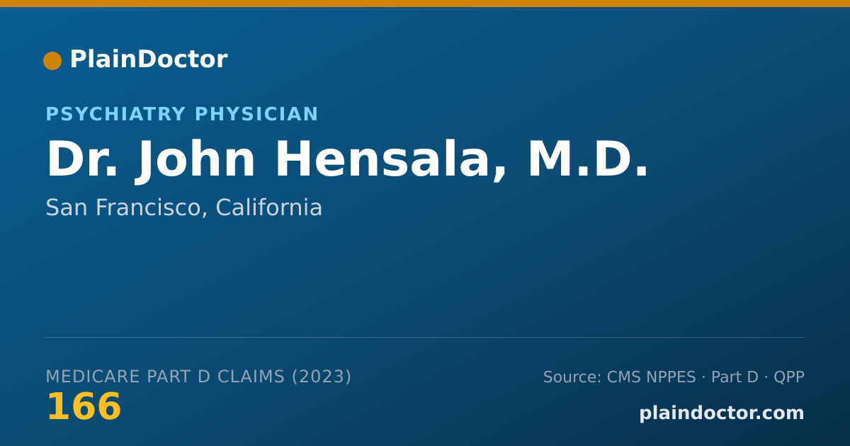 Shareable card for John Hensala, M.D. - Psychiatry Physician, San Francisco, CA