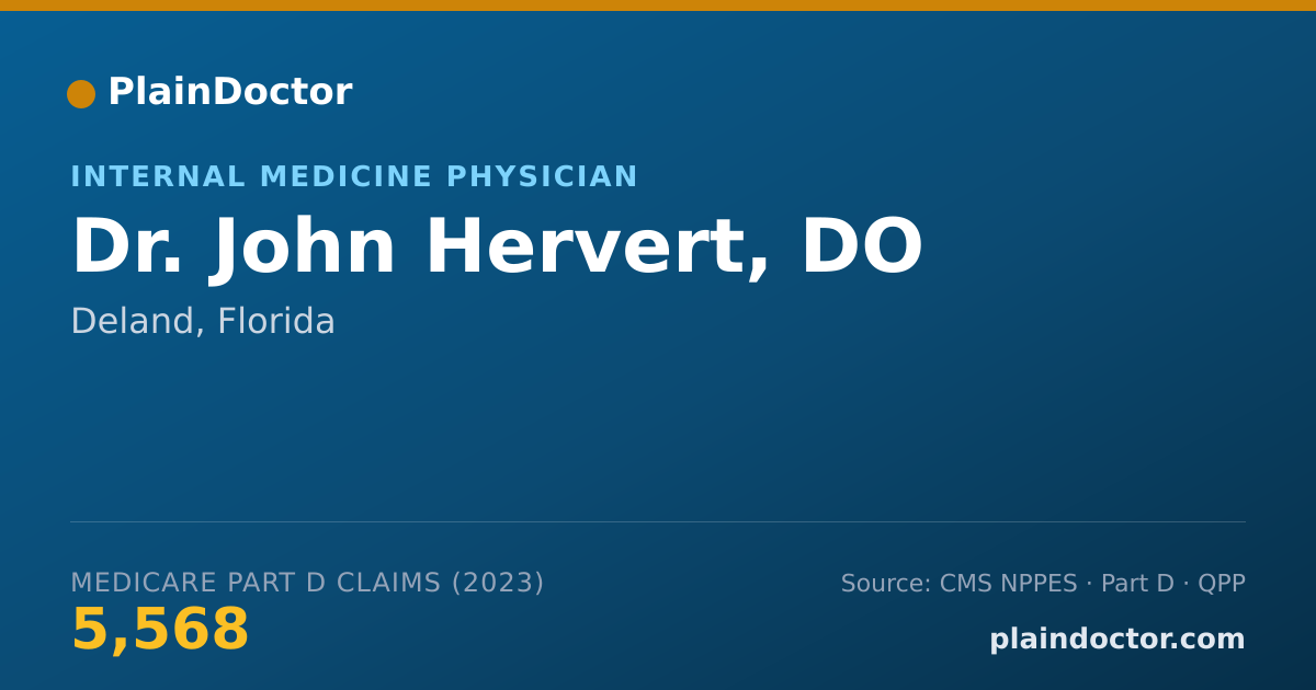 Shareable card for John Hervert, DO - Internal Medicine Physician, Deland, FL